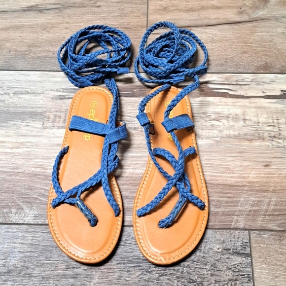 [Epicstep] Women's Blue Strappy Sandals Lace-up Gladiator Size 5 - Picture 5 of 7